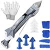 MIHUTU Professionale Strumento per Calafataggio 5 in 1, Rimuovi Silicone Spatola per Silicone togli e Spatola Raschietto per Stucco Strumento Con 5 Cuscinetti Sostituibili Sigillante, 3 ugello per mastice