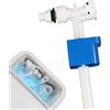 Simsky Valvola di riempimento universale G3/8 & G1/2 - Valvola WC a risparmio idrico in ottone, ricambio per cassette di risciacquo, valvola di ingresso universale con galleggiante (blu) - Durevole