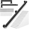 OUUTMEE 120 cm, corrimano in tubo quadrato in acciaio al carbonio, adatto per uso interno ed esterno, ringhiera per scale, altezza 7,5 cm, colore nero
