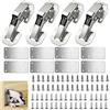 Dog's Booty Set di cerniere per riparazione e piastra per armadi, in acciaio inox, per mobili in legno, cerniere a 90° a scomparsa, 4 set (12 pezzi)
