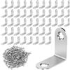 YFLeomry 50 connettori angolari in acciaio inox, 30 x 30 mm, angolo in metallo a 90 gradi, in acciaio inox per costruzione di mobili e scaffali, connettori per legno fai da te