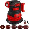 JOJOCY Levigatrice orbitale senza spazzole per Milwaukee M18 18 V batteria 12,7 cm Brushelss smerigliatrice elettrica manuale con 20 pezzi di carta vetrata da 125 mm, rotazione a 3 marce, 8 fori