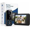 TKMARS Videocitofono Campanello Senza Fili da Esterno con Schermo IPS 4,5'' Telecamera HD che Supporta la Visione Notturna a Infrarossi, Audio Bidirezionale Campanello Senza Fili Nessun WiFi o Abbonamento