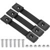PATIKIL 3 Pezzi 6.3 Pollici Maniglie A Cinghia Per Cabinet Altoparlanti, Maniglia Tirare Caps Metal Fibbia Strap Hardware Per Flight Case Altoparlanti, Nero