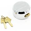 TopHomer Lock di furgoni pesanti, acciaio cromata da 73 mm rotondo rotondo di sostituzione del lucchetto nascosto con 2 tasti per cancelli, camion e vendita