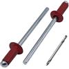 SKIR'CO (100 pz) Rivetti ciechi verniciati 4,0 x 8 mm, in alluminio Pop Rivetti, punta da trapano inclusa (marrone rosso RAL 3011)