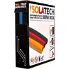 ISOLATECH tubo termorestringente 2:1 Mini Box senza adesivo blu Ø6,4mm 10 metri per auto cavo elettrico USB accessori resistente ai raggi UV rotolo non etichettato in pratica scatola dispenser