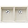 BLANCO SUBLINE 350/350-U | Lavello in granito in silgranito bianco morbido | Tipo di montaggio: sottostruttura | per sottolavelli larghi 80 cm | Forma bacino 2 in 1: due vasche da bagno, una