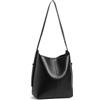 SENDEFN Borsa a secchiello da donna in pelle, borsa a tracolla da donna, elegante e resistente, Nero , Medium