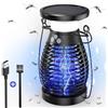 Tiptop Home Zanzariera elettrica a energia solare, 4200 V, 4000 mAh, USB, ricaricabile, IP66, impermeabile, per giardino, interni ed esterni, lilla02 (Nero)