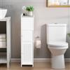 powerking Supporto per carta igienica, piccolo armadio da bagno bianco con porte, armadio da bagno sottile per piccoli spazi Piano angolare