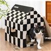Conlun Casa per Gatti 43x34.5x50cm,Cuccia Cartone Grande,Tiragraffi Interno | Struttura Robusta | design 2 in 1 | taglie fino a 8kg | salva spazio e pulizia | Nascondiglio Felino