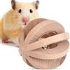BORDSTRACT Pet Masticare Palla, Pet Cani Gatti Massaggiagengive Masticazione Interattiva Palle di Legno con Campana Squillo per Masticatori Aggressivi
