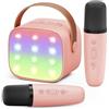 Ankuka Karaoke per Bambini Karaoke con Microfono Karaoke Cassa Bluetooth con 2 Microfoni, Regalo Bambina Giochi Bimba Regalo Compleanno per 3, 4, 5, 6, 7, 8, 9,10,11,12+ Anni (Rosa)