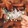 IYOU Nuziale Matrimonio Fermagli per capelli Verde Cristallo Barretta Capelli Pettine Farfalla Fiore Copricapo Prom Sposa Accessori per capelli per Donne