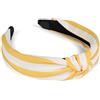 styleBREAKER Fascia per capelli da donna con motivo a righe e nodi in stile retrò, look vintage, fascia per capelli, fascia per capelli 04027016, colore:Giallo-Bianco