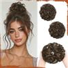 Sofeiyan 2PCS chignon finto per capelli,Ondulato Chignon Finto per Capelli con Elastico,Sintetica Coda di Posticci per Capelli per Donne,Castano