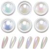 Vayrihom Chrome Nail Powder,6 colori Polvere Cromo per Unghie,polvere iridescente Aurora Chrome per unghie, pigmenti cromati effetto specchio per nail art e nail design