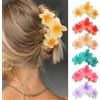 TOFBS 6 Pezzi Mollette Capelli Fiore Plumeria Trasparente Fermagli Eleganti Accessori Acconciatura Pinze Decorative