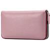 AprinCtempsD Portafoglio Lungo in Vera Pelle Pochette Grande Capacità Porta carte di credito Elegante con Cerniera per Donna (Pink)