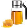 ZoeQide Dispenser Miele 400 ml in Vetro con Beccuccio Inox e Coperchio