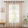 MIULEE Tende Trasparenti in Voile Con Occhielli Morbidi Finestre per Camera da Letto e per Salotto Eleganti Soggiorno 2 Pannelli 140x280cm Cachi Chiaro