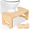Kujizpu Sgabello per WC in Bambù, 18,5 cm Sgabello WC Pieghevole per Adulti Sgabello Portatile per WC per Adulti e Bambini Anti-Costipazione