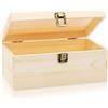 Spetsbst Scatola in legno con coperchio e serratura, 23,5 x 14 x 10 cm, in legno con coperchio curvo, senza manici, piccola scatola in legno