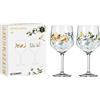 Ritzenhoff 3791002 Bicchiere da gin 700 ml - Set di 2 - Serie Botanic Glamour No. 1-2 pezzi con mondi di carta - Made in Germany