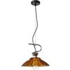 EKSED Lampadario Vintage in Vetro da 30cm con Base E27, Lampada a Sospensione Regolabile, Ideale per Soggiorno, Camera da Letto, Cucina (Arancione)