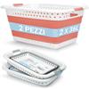 BADIONA Set di 2 Bacinella pieghevole bucato -2x 36 litri & Uso universale I Cesta portabiancheria pieghevole Catino Cesto portabiancheria da stirare Laundry basket Ceste panni grande Cesti