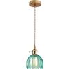 EKSED Lampada a Sospensione Vintage in Vetro con Attacco E27 e Interruttore Rotante, Paralume a Forma di Petalo per Cucina, Sala da Pranzo o Camera da Letto (blu, 1 pezzo)