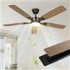 Mefine 2 Colori Pale Reversibili Ventilatore da Soffitto con Luce, 132cm Silenzioso Lampadario con Ventilatore da Soffitto Grande con Telecomando per Soggiorno, Lamera da Letto, Gazebo Esterno