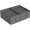 Niviy Organizer Armadio,2 Pezzi Organizer Cassetti Salvaspazio,Organizzatori Armadio per Maglioni,Jeans,Vestiti,Magliette(44x30x20cm)