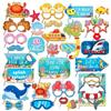 Dusenly 30 accessori per cabina fotografica sotto il mare, kit di accessori per foto in aula, decorazione per feste di compleanno a tema oceano