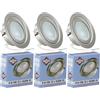 JungesLicht Set di 3 lampade alogene da incasso per mobili, dimmerabili, con lampadina G4 da 12 V, 20 Watt e cavo di collegamento da 10 cm