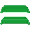 yayafunfun 2 Pezzi Tovaglie Verde, 137 x 274 cm Tovaglia in Plastica, Rettangolare, Una Sola Volta，Impermeabile, Resistente all'olio per Compleanno, Matrimonio, Natale, La Tavola di Casa Festa