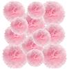 PATIKIL 20cm 24cm 30cm Pompon Carta Velina, 12Pz Palline Fiori di Carta Pom Poms Dimensioni Assortite per Decorazioni Sfondo per Matrimoni Addio Nubilato Feste Compleanno, Rosa