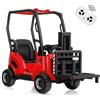 GarveeHome 12 V auto elettrica per bambini, carrello elevatore con tenda - giocattolo da costruzione a forchetta regolabile e pallet - ideale per interni ed esterni - regalo per bambine da 3 anni
