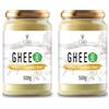 Cibo Quality Foods Cibo Burro Ghee Biologico 500gr - Latte di Parma e Reggio Emilia - Prodotto in Italia - Mucche al Pascolo - Punto di Fumo 250°C - Da Panna Centrifugata (Confezione da 2)