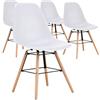 Menzzo 3327480021613 scandinavo Lisa - Set di 4 sedie in polipropilene bianco 90 x 101 x 78 cm