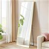 SONGMICS Specchio a Figura Intera, 160 x 50 cm, Specchio da Terra Rettangolare con Supporto, Cornice in Lega di Alluminio, Vetro Temperato, Camera da Letto Soggiorno, Oro Pallido LFM030A01