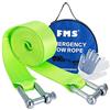 FMS Cinghia di traino resistente in nylon con 2 ganci di sicurezza, 5,1 x 30,5 m, capacità 4989,5 kg (verde)