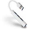 Ibox Hub usb Ibox 4 porte Usb 3.0 + 3x Usb 2.0 Slim Argento [IUH3FAS]