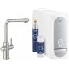 Grohe Blue Home 31 539 DC0 Miscelatore cucina multifunzione con doccia estraibile con sistema filtrante dell'acqua finitura Cromo spazzolato - 31539DC0