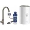 Grohe Red Mono 30 085 AL1 Miscelatore cucina a colonna e boiler taglia M da 4 Litri per acqua bollente istantanea finitura Antracite - Grigio antracite spazzolato - 30085AL1