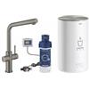 Grohe Red Duo 30 327 AL1 Miscelatore multifunzione cucina con boiler taglia M da 4 Litri per acqua bollente istantanea finitura Antracite - Grigio antracite spazzolato - 30327AL1