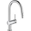 Grohe Minta Touch 31 358 002 Miscelatore monocomando elettronico cucina doccetta estraibile a due getti e attivazione del flusso di acqua con solo tocco della mano finitura Cromo - 31358002