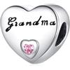 Doyafer Nonna 5a Zircon A Forma Di Cuore Charm 925 Argento Sterling Charms Gioielli Adatto Braccialetti Da Donna Collane Per La Famiglia