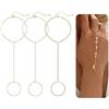 Dochais 3 Pcs Bracciale Donna Oro Argento Set Bracciale Regolabile A Catena Bracciali Impilabili Cubic Zirconia Bracciali Impermeabile Gioielli Donna Accessori Moda